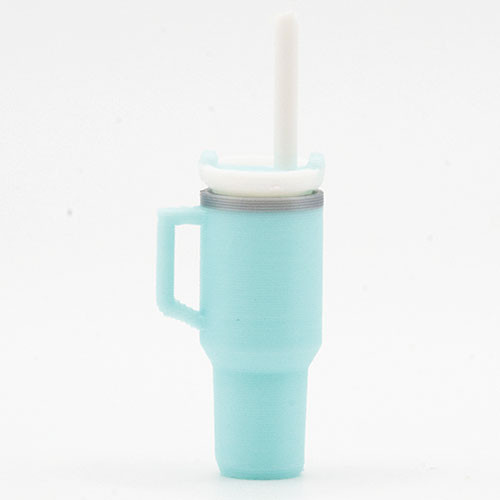 OakridgeStores.com | Artisan Creations - Tumbler with Removable Lid and Straw, Light Blue - 1" Scale Dollhouse Miniature - 434