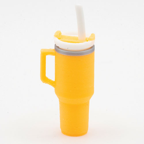 OakridgeStores.com | Artisan Creations - Tumbler with Removable Lid and Straw - Orange - 1" Scale Dollhouse Miniature - 438