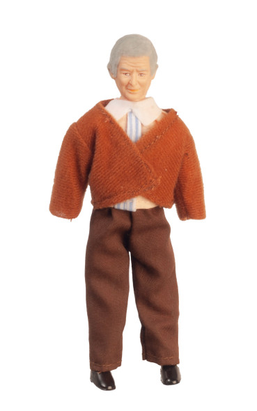OakridgeStores.com | Aztec - Grandfather Doll with Outfit - 1:12 Scale Dollhouse Miniature Figure - 00068A