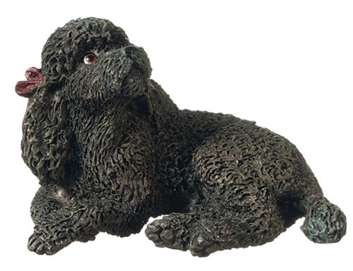 OakridgeStores.com | Aztec - Black Poodle - 1" Scale Dollhouse Miniature Figure - A6028