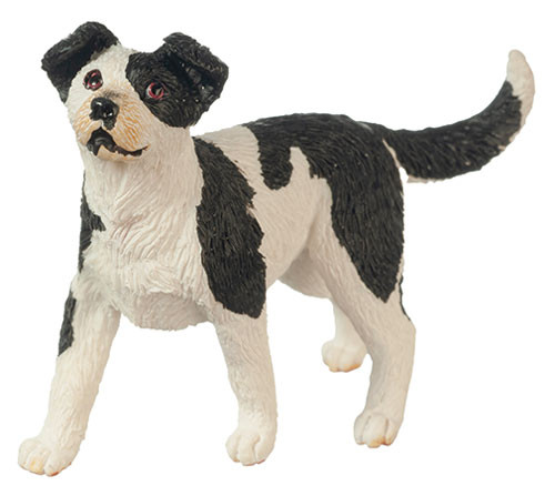 OakridgeStores.com | Aztec - Mixed Breed Black/White - Dog Figure - 1:12 Scale Dollhouse Miniature - A6040