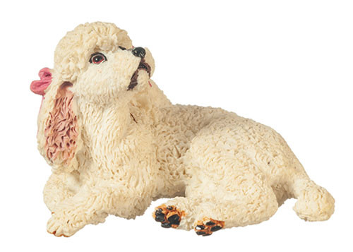 OakridgeStores.com | Aztec - Miniature Poodle White - Dog Figure - 1:12 Scale Dollhouse Miniature - A6042