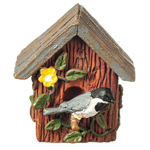 OakridgeStores.com | Aztec - Birdhouse Chickadee - 1:12 Scale Dollhouse Miniature - A6059