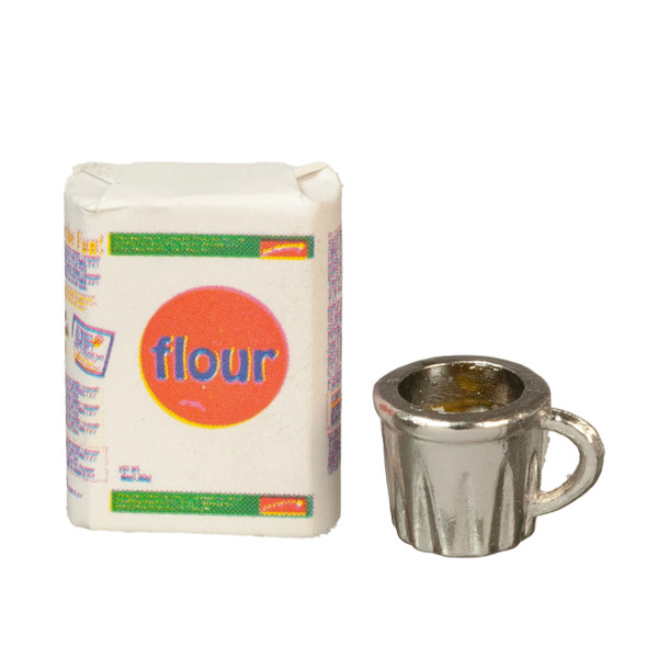 OakridgeStores.com | Aztec - Measuring Cup and Flour - 1:12 Scale Dollhouse Miniature - A9954