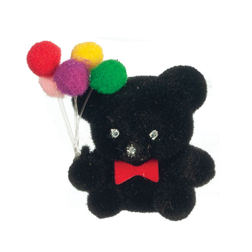 OakridgeStores.com | Aztec - Flocked Bear - Black - 1:12 Scale Dollhouse Miniature - B0235