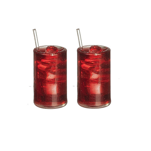 OakridgeStores.com | Aztec - Cola in Glass Tumblers - Set of 2 - 1" Scale Dollhouse Miniature - B0285