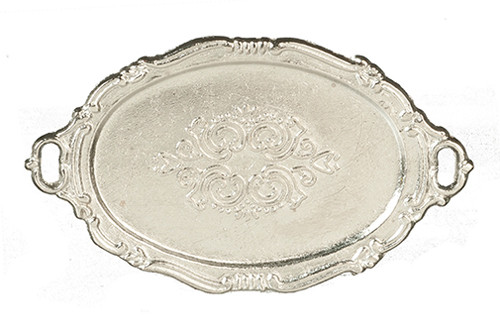 OakridgeStores.com | Aztec - Tray, Silver - 1" Scale Dollhouse Miniature Serving Tray - B0353