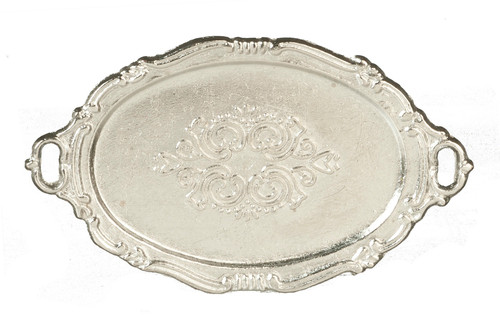 OakridgeStores.com | Aztec - Tray, Silver - 1" Scale Dollhouse Miniature Serving Tray - B0353