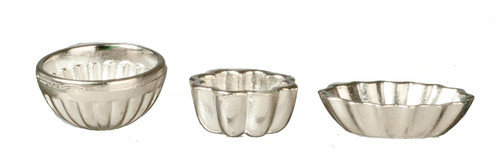 OakridgeStores.com | Aztec - Small Bundt Pans - Aluminum - Set of 3 - 1" Scale Dollhouse Miniature - B0378