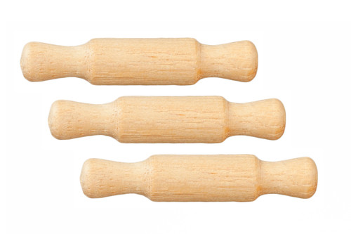 OakridgeStores.com | Aztec - Small Rolling Pins - Set of 3 - 1" Scale Dollhouse Miniature - B0412