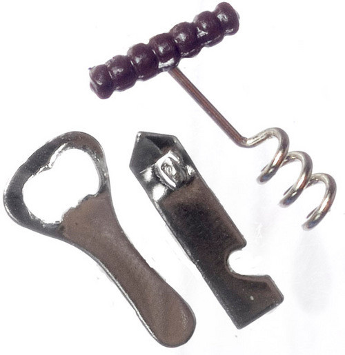 OakridgeStores.com | Aztec - Bottle Openers - Set of 3 - Kitchen Accessory - 1" Scale Dollhouse Miniature - B0447