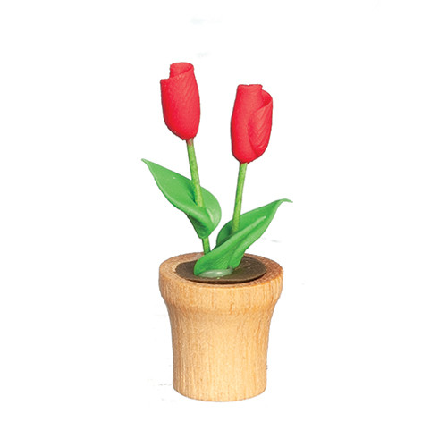 OakridgeStores.com | Aztec - Roses in Pot - 2 Stems - 1" Scale Dollhouse Miniature Plant - B0533