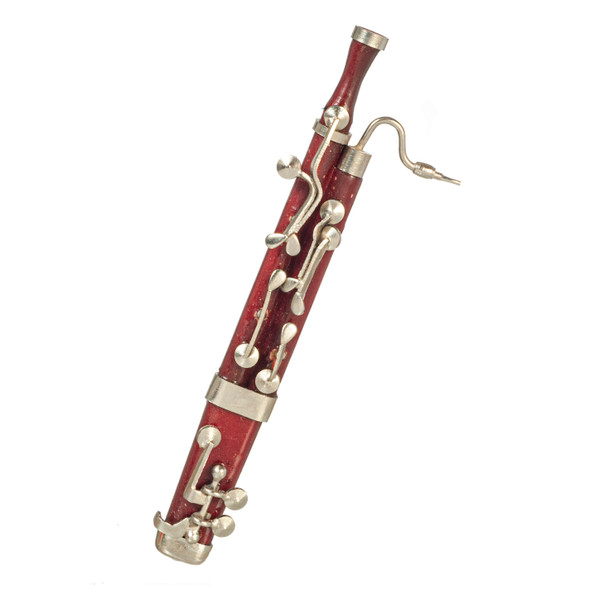OakridgeStores.com | Aztec - Black Bassoon with Case - 1:12 Scale Dollhouse Miniature Musical Instrument - B0587