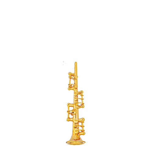 OakridgeStores.com | Aztec - Sopranino Saxophone - Brass - 1" Scale Dollhouse Miniature Instrument - B0595