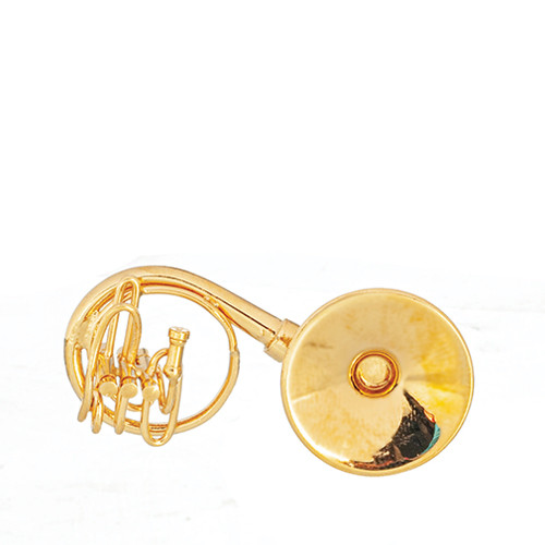 OakridgeStores.com | Aztec - French Horn with Case - Brass - 1" Scale Dollhouse Miniature Instrument - B0597