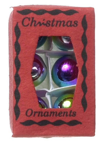 OakridgeStores.com | Aztec - Christmas Ball Ornament Box - 1" Scale Dollhouse Miniature - B0663
