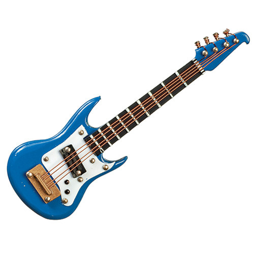 OakridgeStores.com | Aztec - Electric Guitar - Blue Mini Musical Instrument - 1" Scale Dollhouse Miniature - B0678