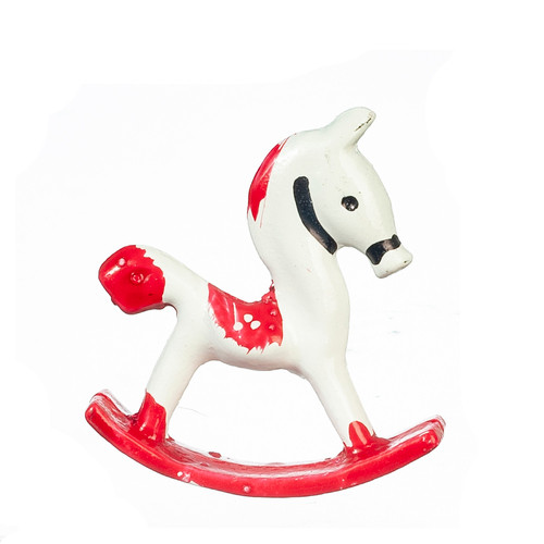 OakridgeStores.com | Aztec - Small Metal Rocking Horse - 1 Scale Dollhouse Miniature - B1828