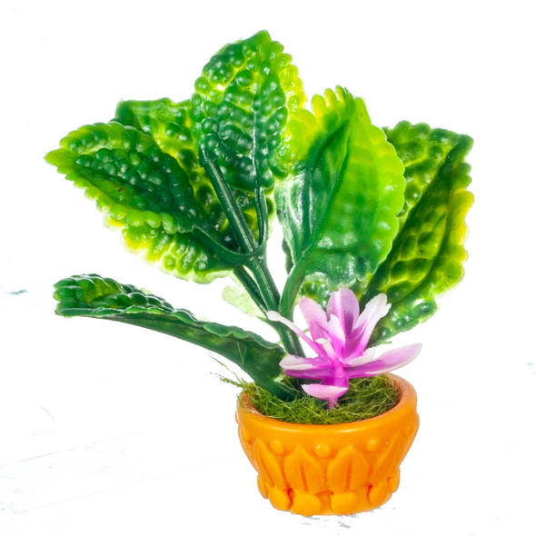 OakridgeStores.com | Aztec - Flower in Pot - Purple - 1" Scale Dollhouse Miniature Plant - B3300PU