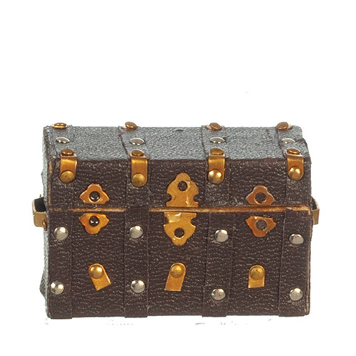 OakridgeStores.com | Aztec - Blanket Chest Trunk - Brown - Glued Shut - 1" Scale Dollhouse Miniature - B3358