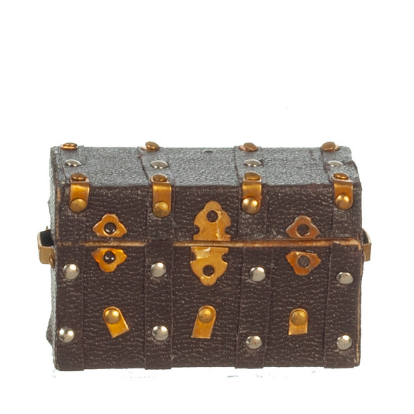 OakridgeStores.com | Aztec - Blanket Chest Trunk - Brown - Glued Shut - 1" Scale Dollhouse Miniature - B3358