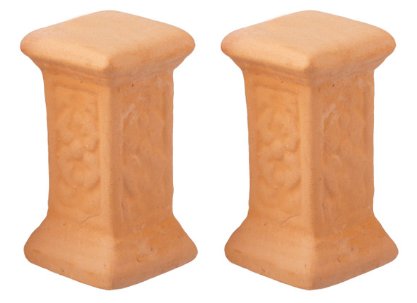 OakridgeStores.com | Aztec - Terra-Cotta Pedestals - Set of 2 - 1" Scale Dollhouse Miniature - B5204