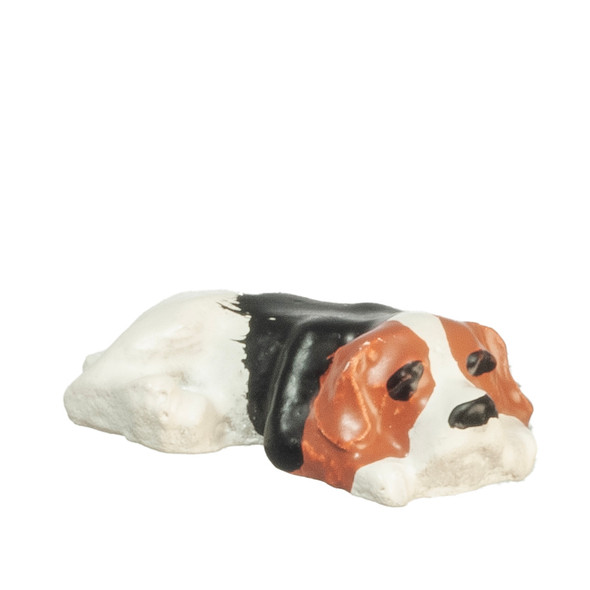 OakridgeStores.com | Aztec - Puppy Laying Down - Dog Figure - 1" Scale Dollhouse Miniature - C1111