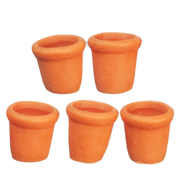 OakridgeStores.com | Aztec - Mini Planter Pots - Set of 5 - 1" Scale Dollhouse Miniature - C4063