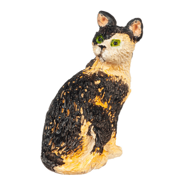 OakridgeStores.com | Aztec - Cat Looking Back Figure - Calico - 1:12 Scale Dollhouse Miniature - E0113
