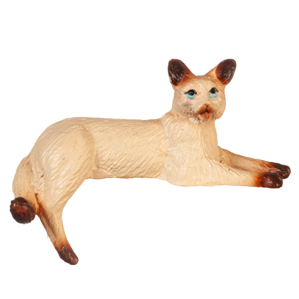OakridgeStores.com | Aztec - Cat Back Leg Down - Siamese - 1" Scale Dollhouse Miniature Figure - E0124