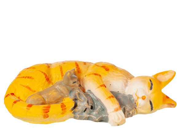 OakridgeStores.com | Aztec - Cat with Kittens - Orange Figure - 1:12 Scale Dollhouse Miniature - E0151