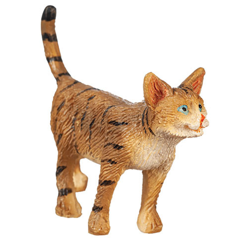 OakridgeStores.com | Aztec - Standing Cat - Tabby - 1:12 Scale Dollhouse Miniature Figure - E0196