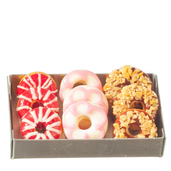 OakridgeStores.com | Aztec - Donuts in Metal Tray - Bakery Dessert - 1" Scale Dollhouse Miniature - G5980