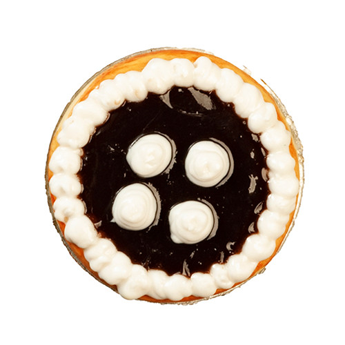 OakridgeStores.com | Aztec - Chocolate Pie on Metal Plate - 1" Scale Dollhouse Miniature Food - G6232