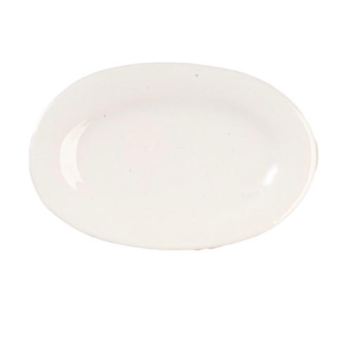 OakridgeStores.com | Aztec - Oval Ceramic Plate - White - 1:12 Scale Dollhouse Miniature - G6626