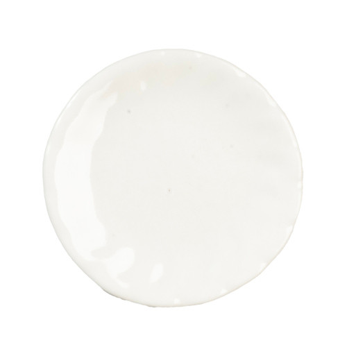 OakridgeStores.com | Aztec - Round Ceramic Plate - White - 1:12 Scale Dollhouse Miniature - G6630