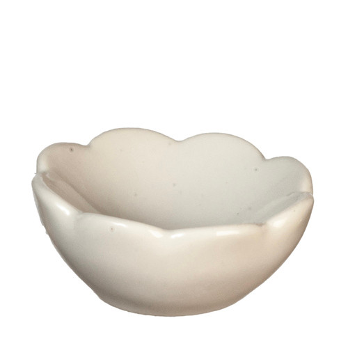 OakridgeStores.com | Aztec - Ceramic Bowl - White - 1:12 Scale Dollhouse Miniature - G6651