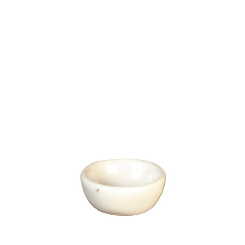 OakridgeStores.com | Aztec - Small Ceramic Bowl - White - 1:12 Scale Dollhouse Miniature - G6652