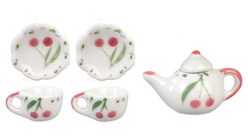 OakridgeStores.com | Aztec - Cherry Tea Set - 6 Piece Set - 1:12 Scale Dollhouse Miniature - G7564