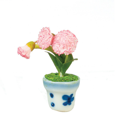 OakridgeStores.com | Aztec - Carnation in Pot - 1" Scale Dollhouse Miniature Plant - G7807 717425578075