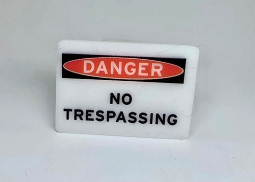 OakridgeStores.com | Aztec - No Trespassing Wall Sign - 1:12 Scale Dollhouse Miniature - MM0105