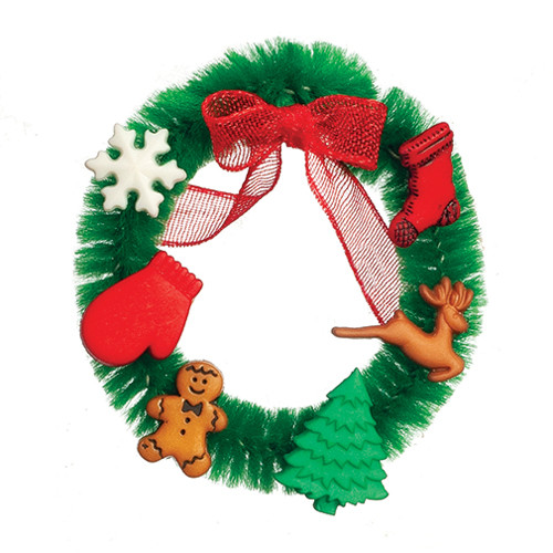 OakridgeStores.com | Aztec - Christmas Wreath - 1" Scale Dollhouse Miniature - SH0065