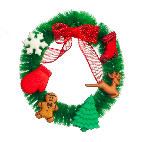 OakridgeStores.com | Aztec - Christmas Wreath - 1" Scale Dollhouse Miniature - SH0065