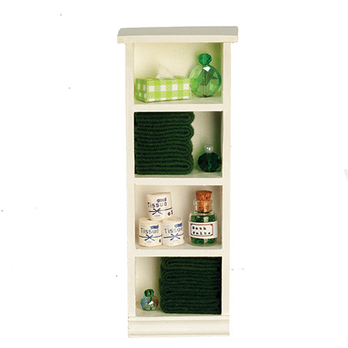 OakridgeStores.com | Aztec - Narrow Bathroom Cabinet - Dark Green - 1:12 Scale Dollhouse Miniature - SH0078