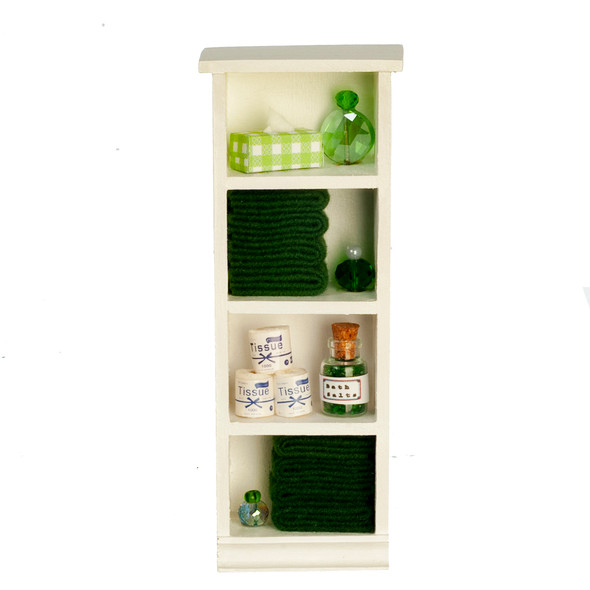 OakridgeStores.com | Aztec - Narrow Bathroom Cabinet - Dark Green - 1:12 Scale Dollhouse Miniature - SH0078