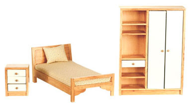 OakridgeStores.com | Aztec - Dining Room Set - White - Set of 5 - 1:12 Scale Dollhouse Miniature - T0134 717425601346