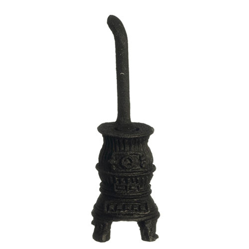 OakridgeStores.com | Aztec - Pot Belly Stove, Black - 1:48 Scale Dollhouse Miniature - T1253