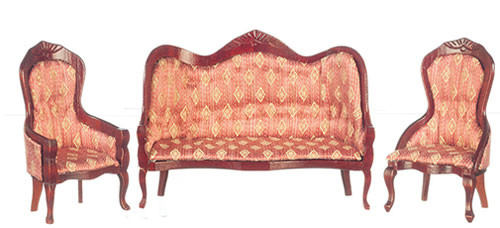 OakridgeStores.com | Aztec - Victorian Living Room Furniture Set of 3 - 1 Scale Dollhouse Miniature - T3416