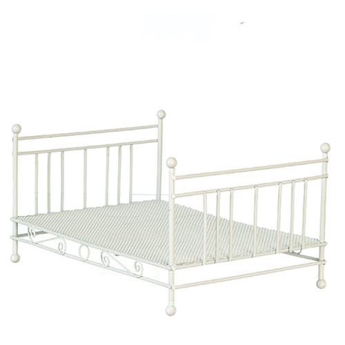 OakridgeStores.com | Aztec - Bedroom Double Bed Frame - White - 1" Scale Dollhouse Miniature - T5029