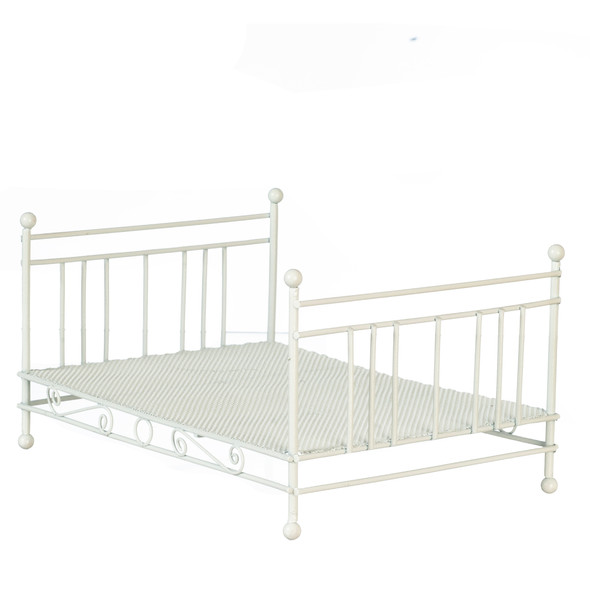 OakridgeStores.com | Aztec - Bedroom Double Bed Frame - White - 1" Scale Dollhouse Miniature - T5029